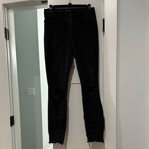 Rewash Black Skinny High-Rise Jeans with Knee Distress